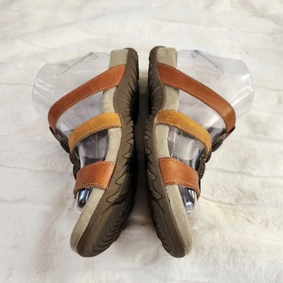 Taos Ramy Willow Leather Sandals Womens 8 EU 39 Brown Red Casual Slide Shoe - Picture 10 of 14